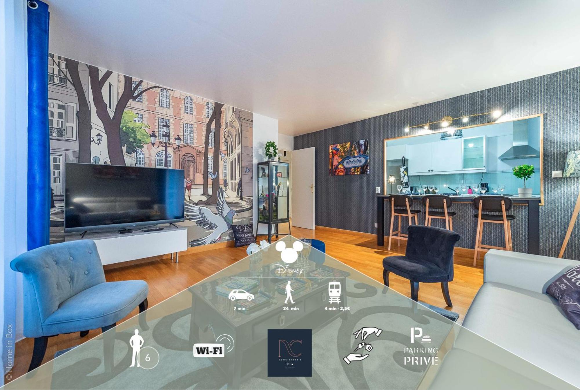 *Disneyland-Paris*6Pers, Wi-Fi, Netflix, Parking Chessy  Luaran gambar